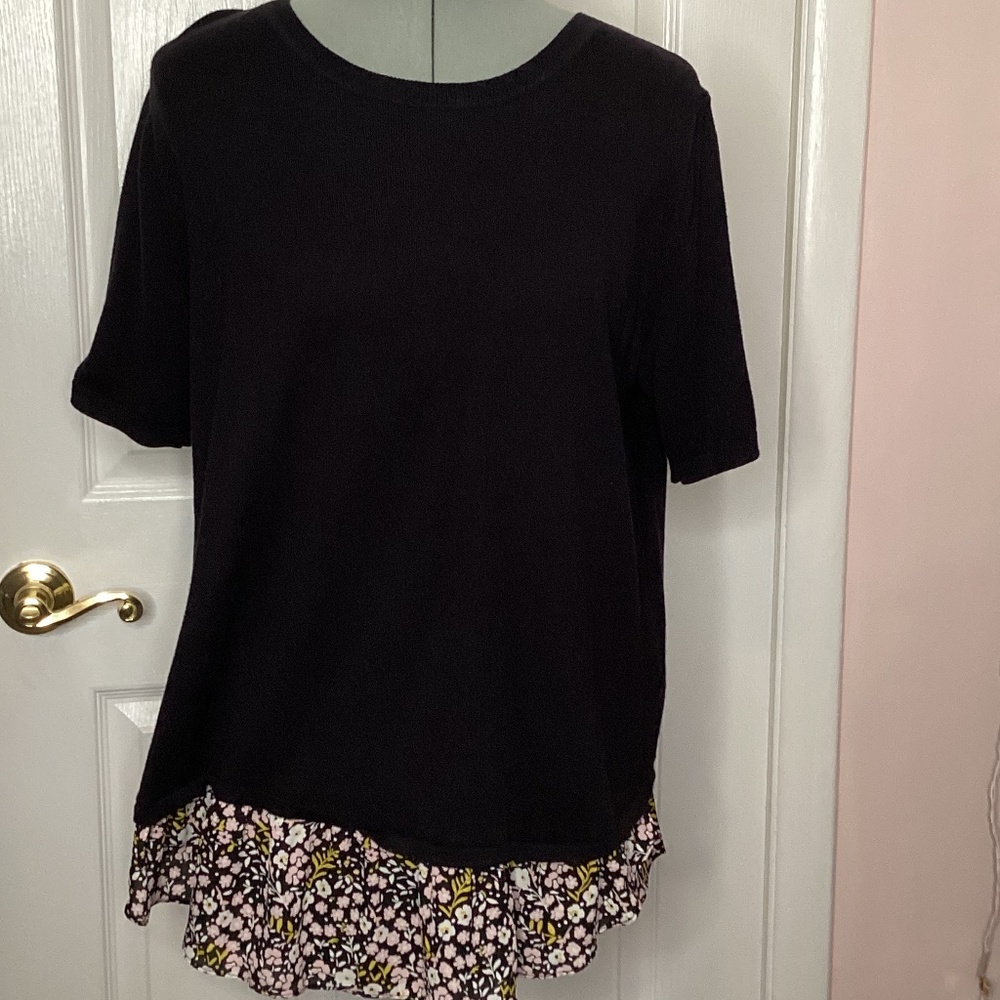 LOFT sweater with floral design Womens large